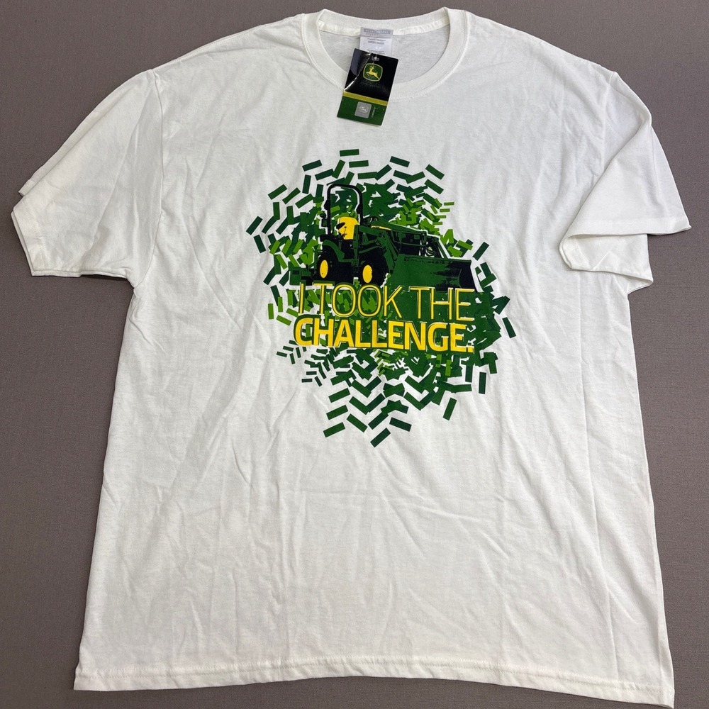 John Deere Drive Green Challenge 2011 T-Shirt Mens XL White Hanes NWT